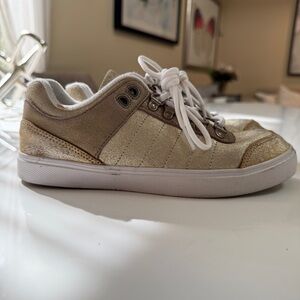 K-Swiss Gold and Tan Sneakers with White Accents